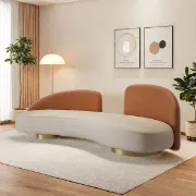 تفصيل كنبة مودرن منحنيه جلد