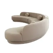 تفصيل كنبة منحنية قماش مخملي