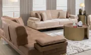 تفصيل طقم كنب أنيق واسع قماش ناعم
