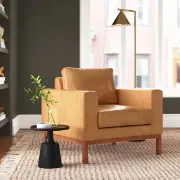 تفصيل كرسي  جلد بإطار خشبي