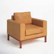 تفصيل كرسي  جلد بإطار خشبي