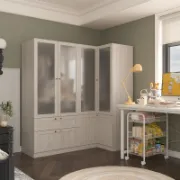 تفصيل دولاب زاوية زجاجي بتصميم عصري