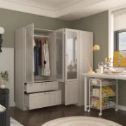 تفصيل دولاب زاوية زجاجي بتصميم عصري