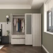 تفصيل دولاب زاوية زجاجي بتصميم عصري