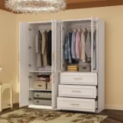 تفصيل دولاب قطعتين أبيض وتخزين متكامل