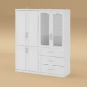 تفصيل دولاب قطعتين أبيض وتخزين متكامل