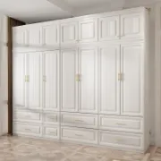 تفصيل خزانة ملابس بيضاء تخزين واسع