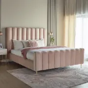 تفصيل سرير فاخر بتنجيد أنيق وتصميم عصري