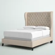 تفصيل سرير مبطن بيج دافئ