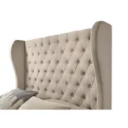 تفصيل سرير مبطن بيج دافئ