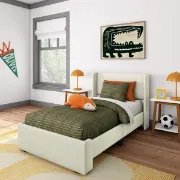 تفصيل سرير منجد من خشب الصنوبر