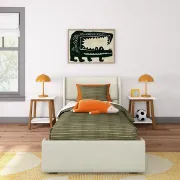 تفصيل سرير منجد من خشب الصنوبر