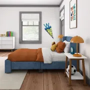 تفصيل سرير منجد من خشب الصنوبر