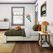 تفصيل سرير منجد من خشب الصنوبر