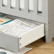 تفصيل سرير رمادي قابل للتحويل