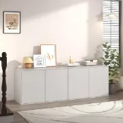 تفصيل بوفية أبيض مستطيل