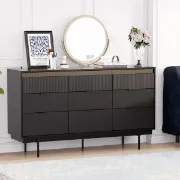تفصيل بوفية خشب أسود أنيق