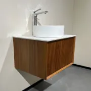 تفصيل منضدة حمام مودرن خشب