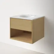 تفضيل منضدة حمام من خشب فاتح