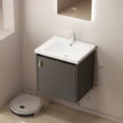منضدة حمام جدارية رمادي