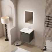 منضدة حمام جدارية رمادي