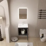 منضدة حمام جدارية رمادي